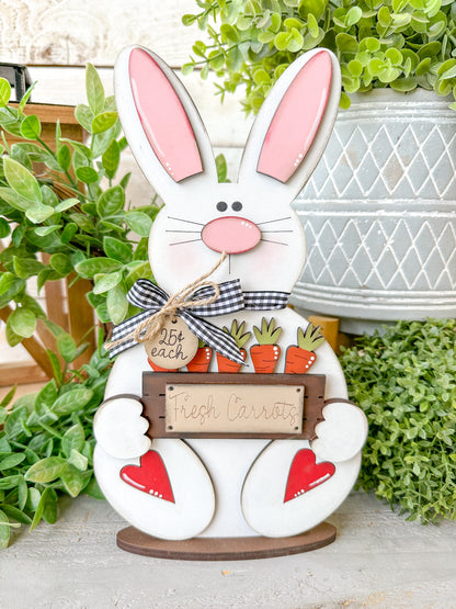 Handcrafted Easter Bunny Sign – Fresh Carrots Farmhouse Decor | Limited Release