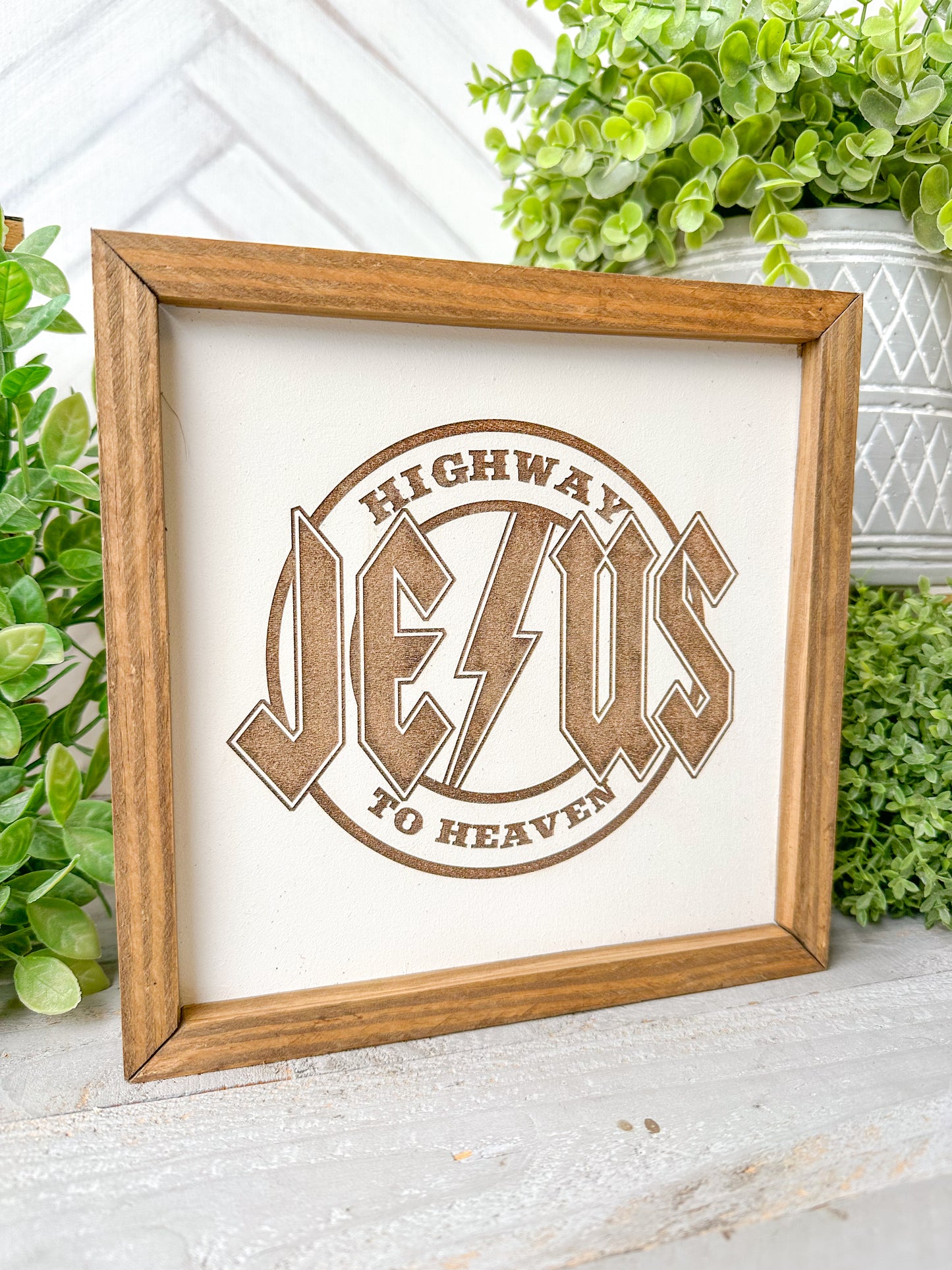 Highway to Jesus to Heaven” Wooden Sign