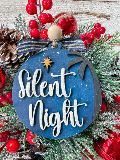 Silent Night Christmas Ornament – Handmade Religious Holiday Decor