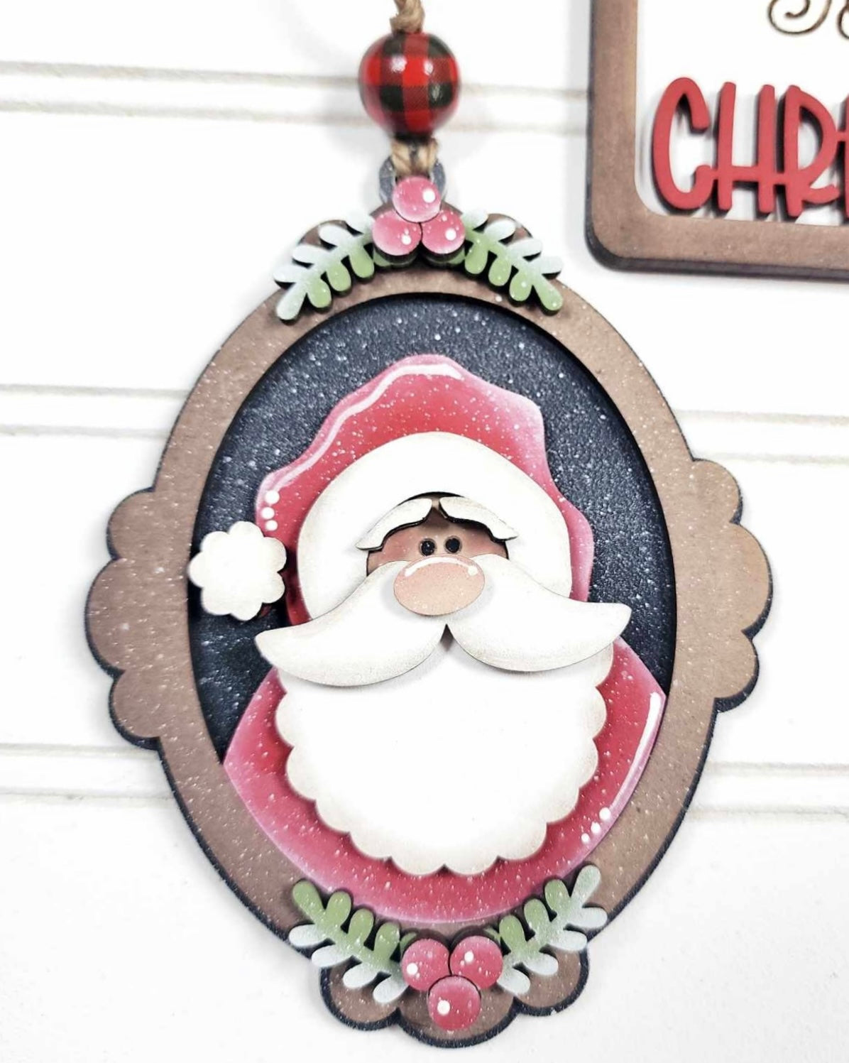 Vintage Santa Portrait Christmas Ornament
