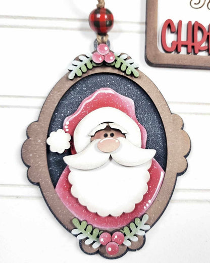 Vintage Santa Portrait Christmas Ornament