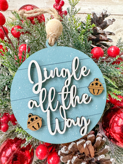 Jingle All the Way Christmas Ornament – Handcrafted Holiday Tree Decor & Gift Tag