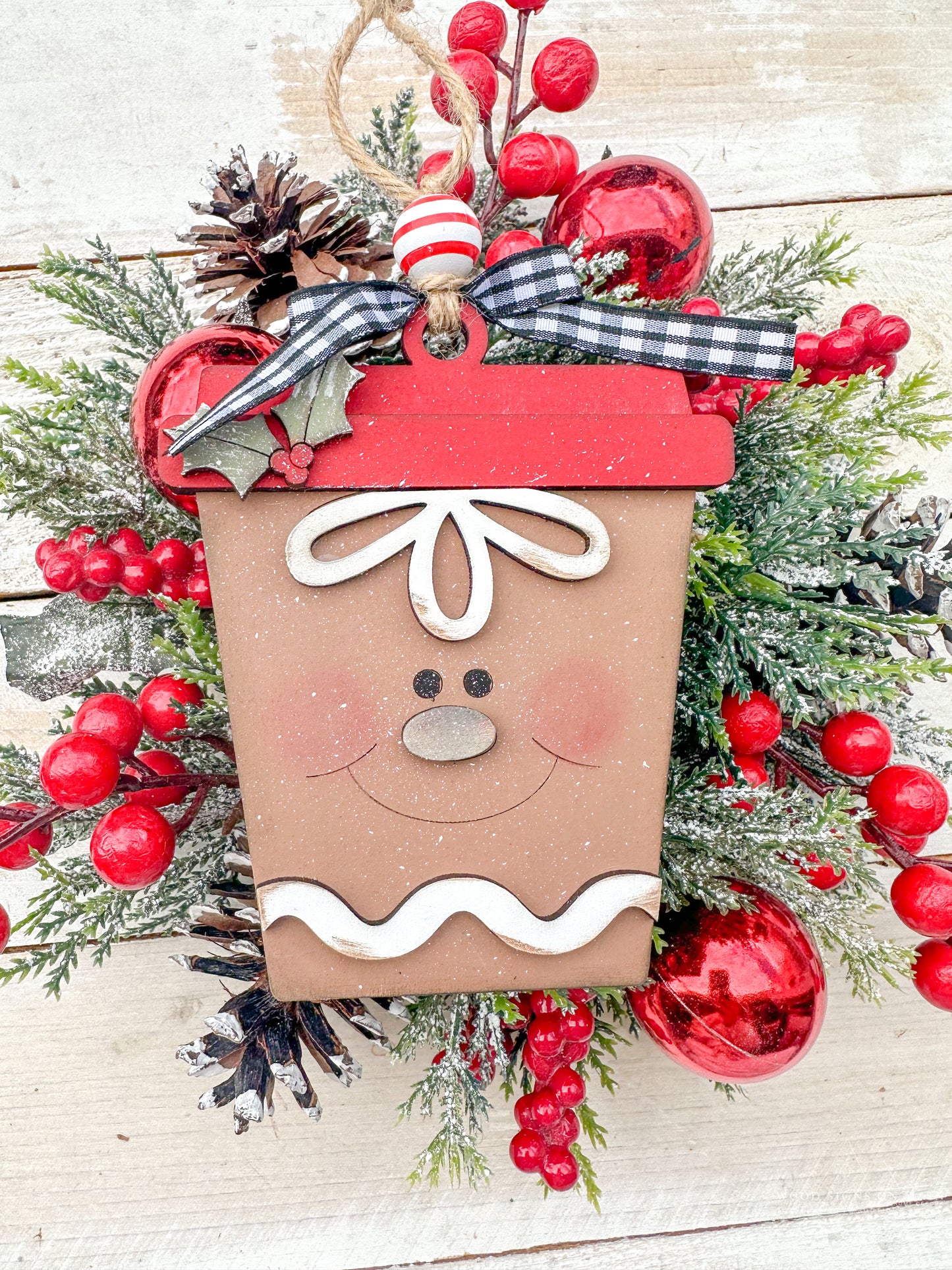 gingerbread latte cup ornament
