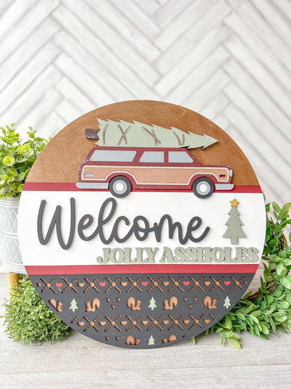 welcome jolly *sshole door round