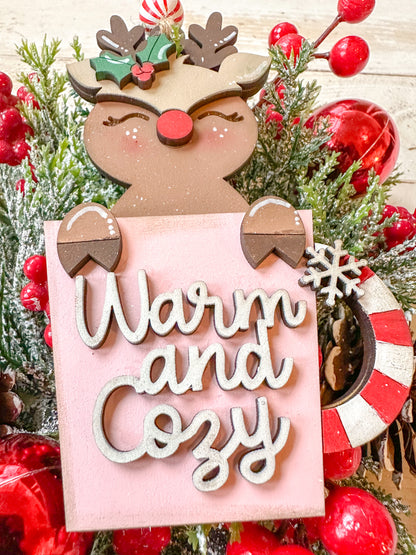 Reindeer, warm and cozy cup ornament