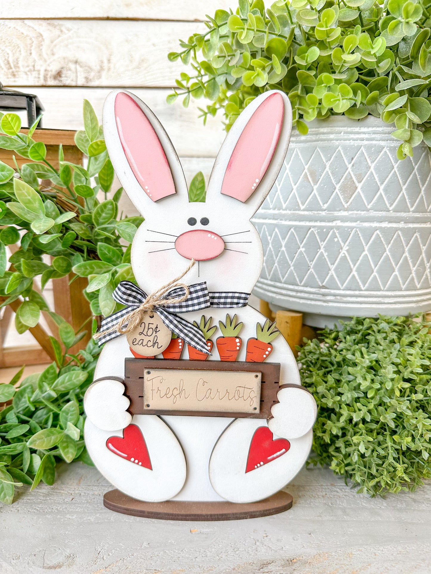 Handcrafted Easter Bunny Sign – Fresh Carrots Farmhouse Decor | Limited Release