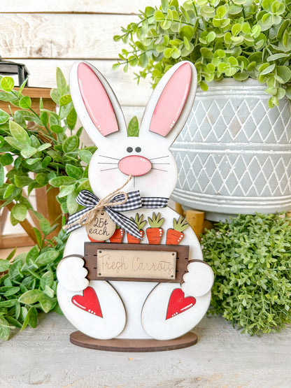 Handcrafted Easter Bunny Sign – Fresh Carrots Farmhouse Decor | Limited Release