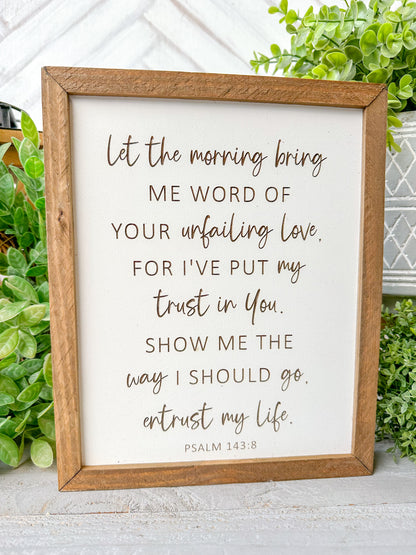 Morning Blessings Psalm Laser Engraved Scripture Sign