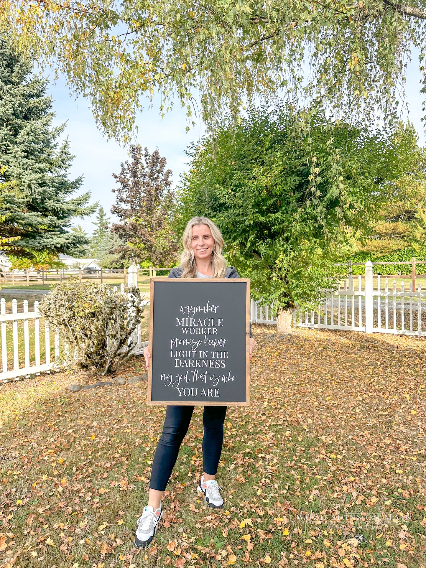 Waymaker, miracle worker, in the darkness hand painted wood sign