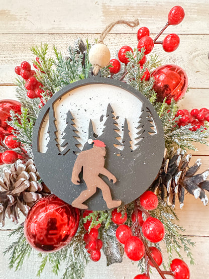 Bigfoot Forest Christmas Ornament