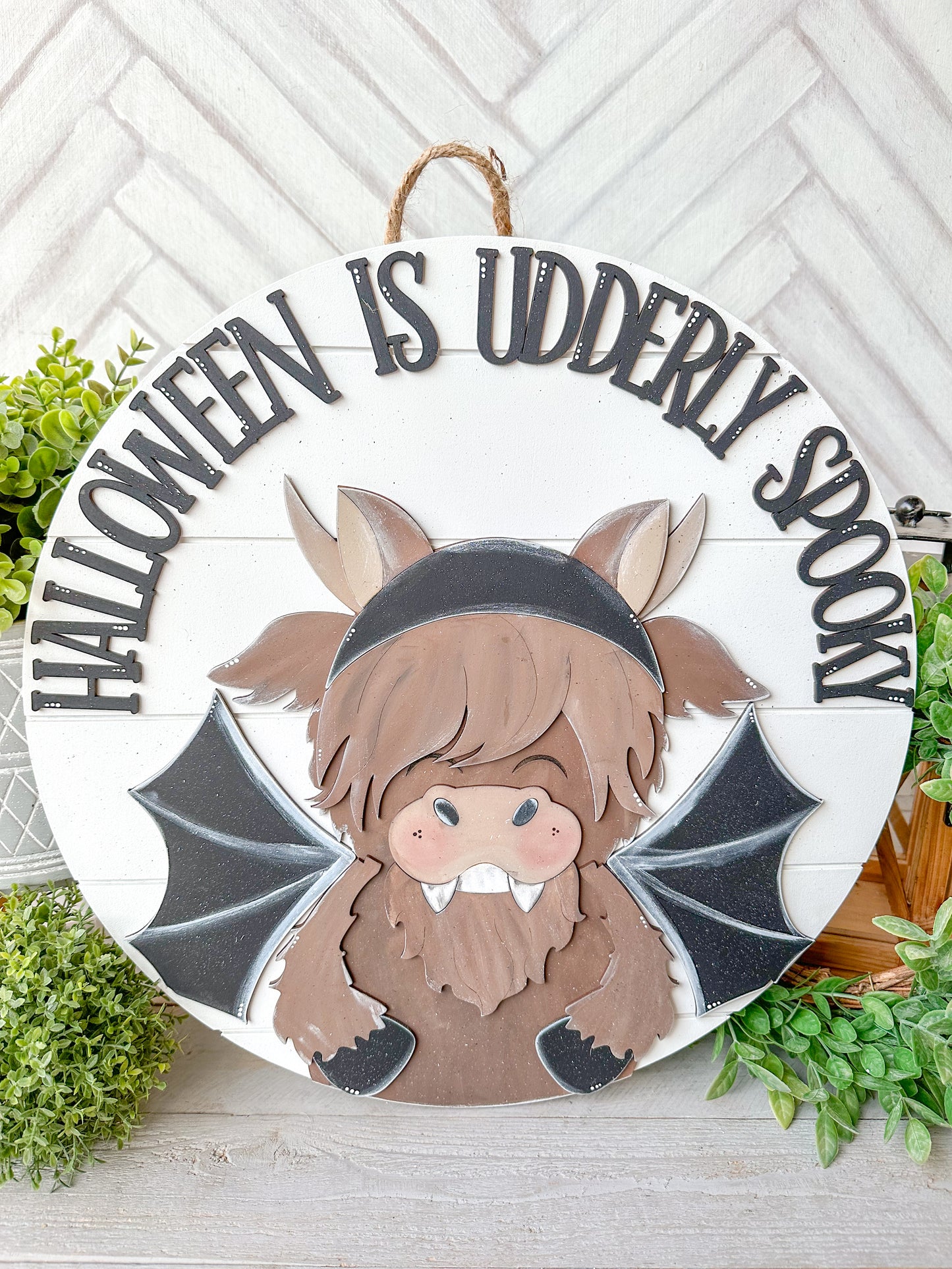 Halloween is utterly spooky Halloween door hanger