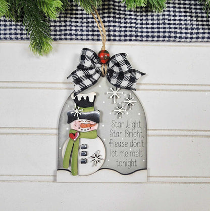 Star light start bright please don’t let me melt tonight - Snowman Arch Ornament