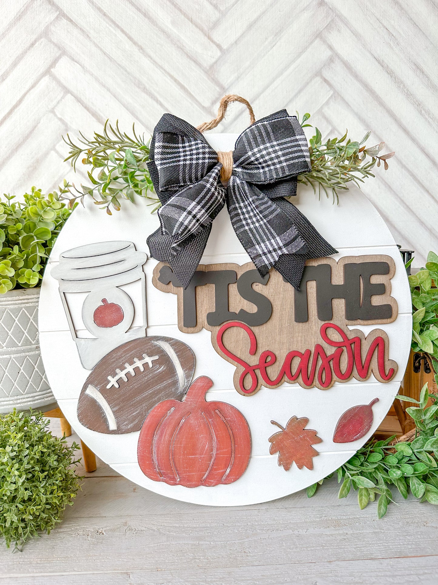 ‘tis the season fall door hanger
