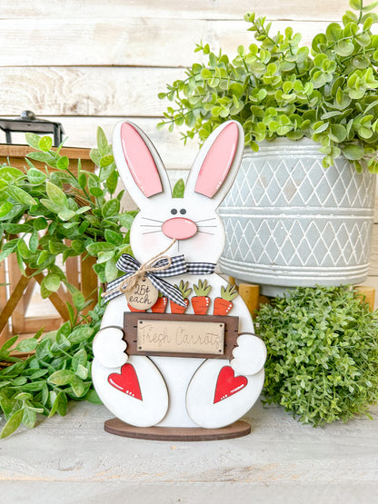 Handcrafted Easter Bunny Sign – Fresh Carrots Farmhouse Decor | Limited Release