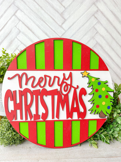 Merry Christmas with tree BRIGHT COLORS