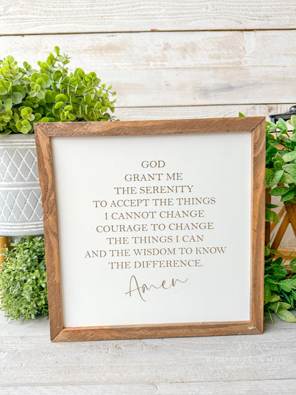God grant me serinity prayer. Laser engraved wood sign