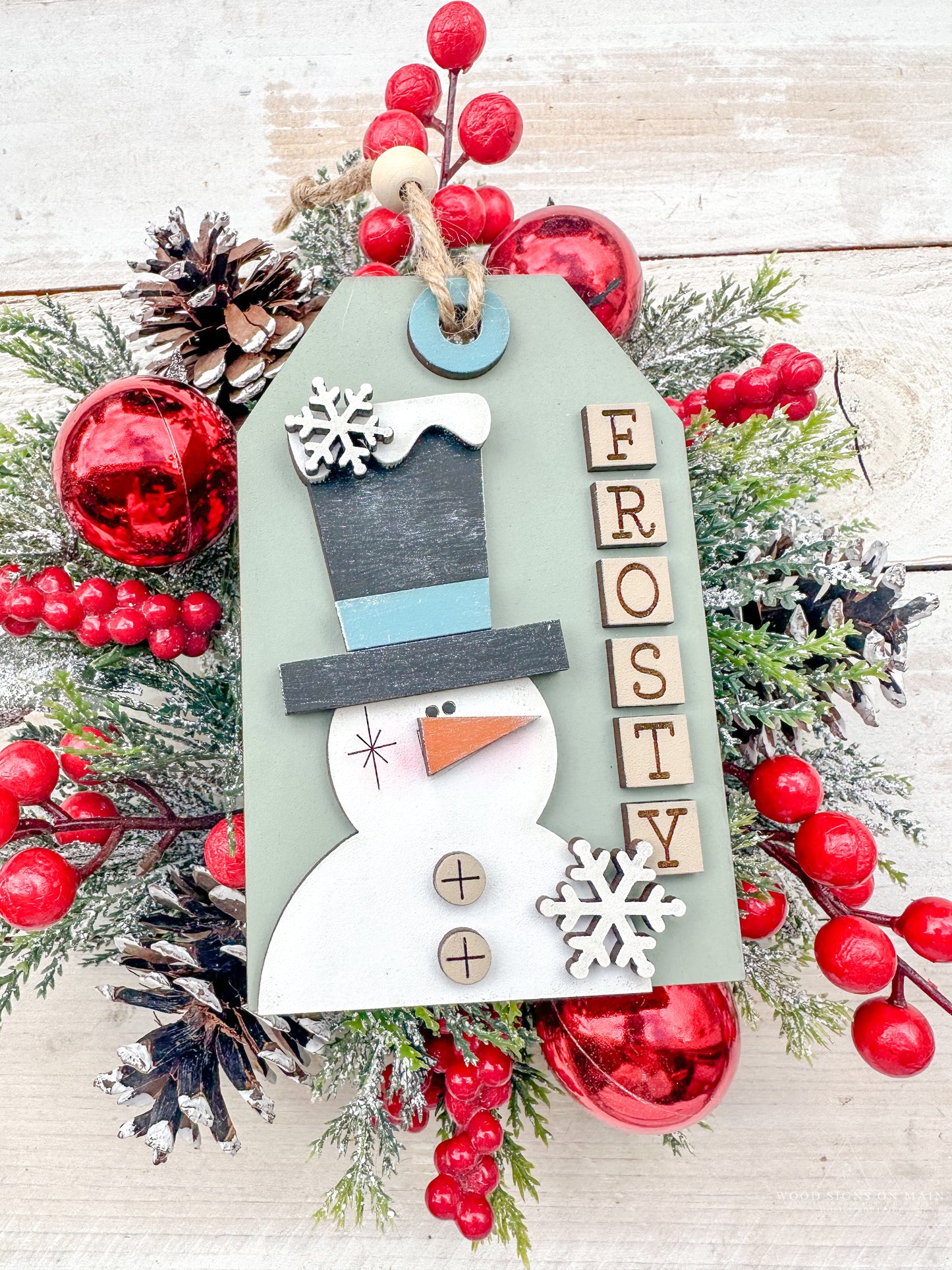 snowman frosty giftcard tag ornament
