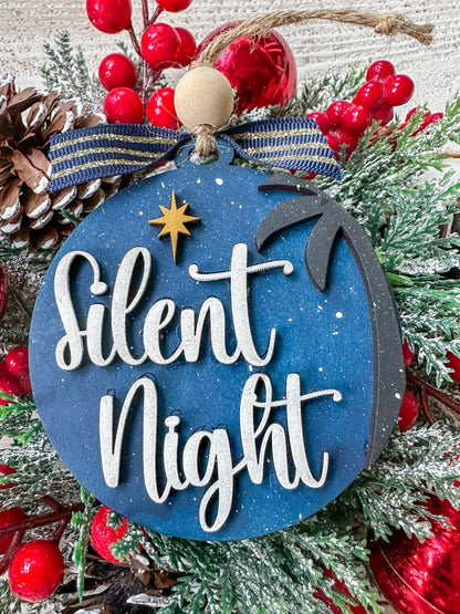 Silent Night Christmas Ornament – Handmade Religious Holiday Decor