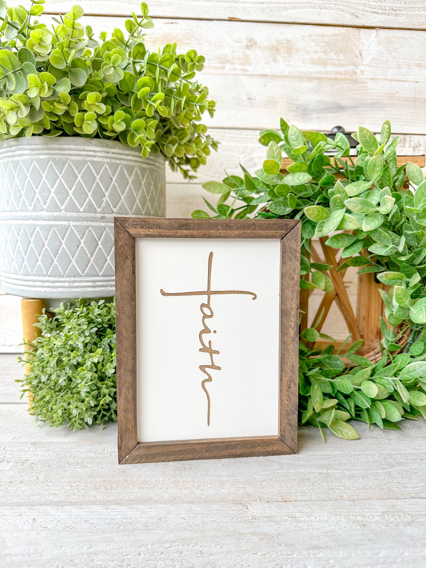 Faith cross, Laser engraved wood sign