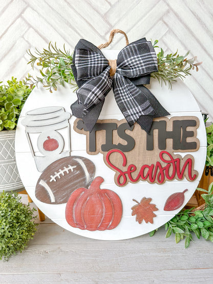 ‘tis the season fall door hanger