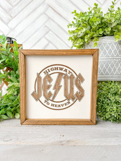 Highway to Jesus to Heaven” Wooden Sign