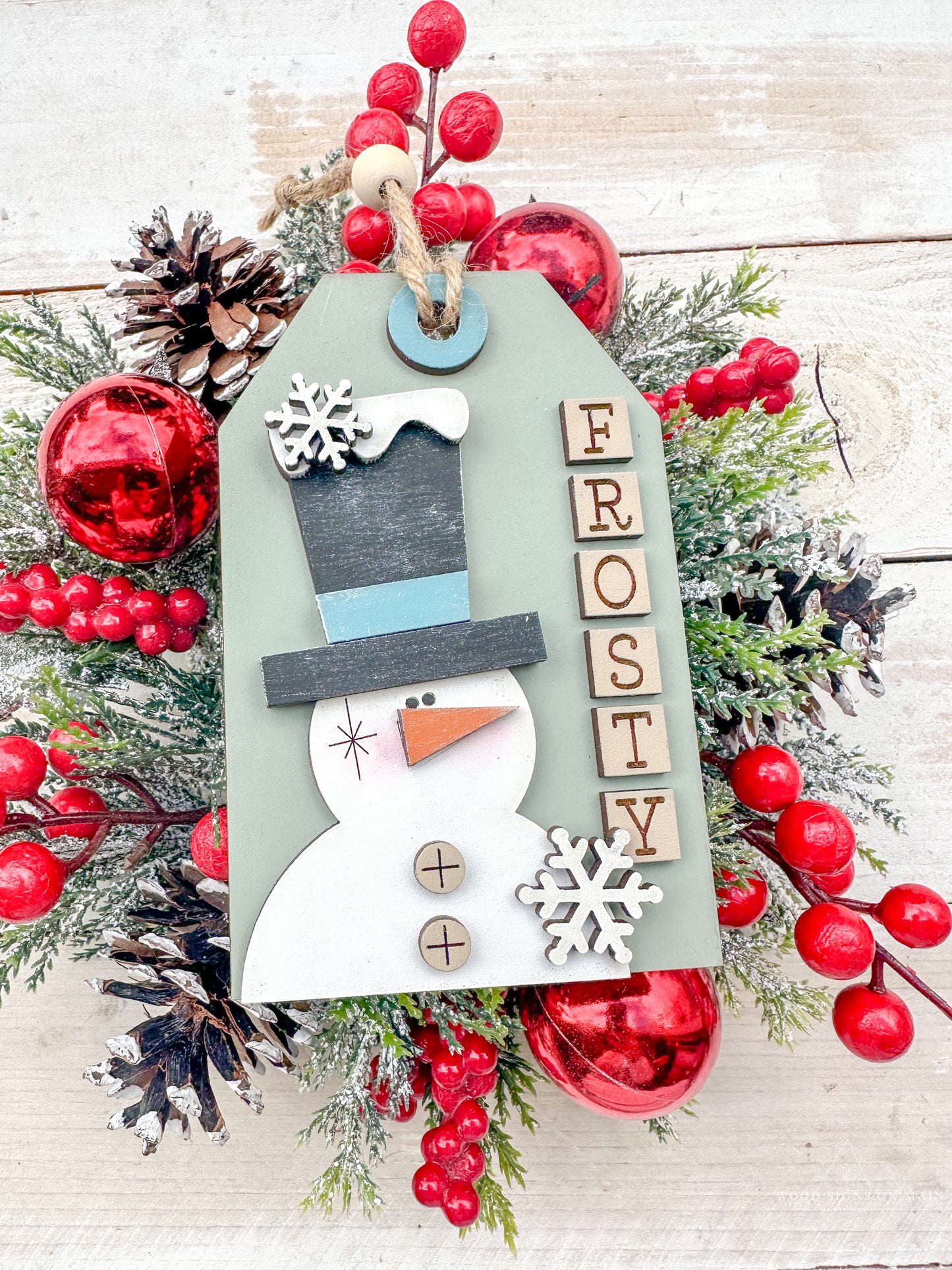 snowman frosty giftcard tag ornament