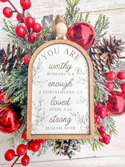 Worthy Affirmation Floral Arch Ornament