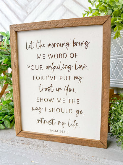 Morning Blessings Psalm Laser Engraved Scripture Sign