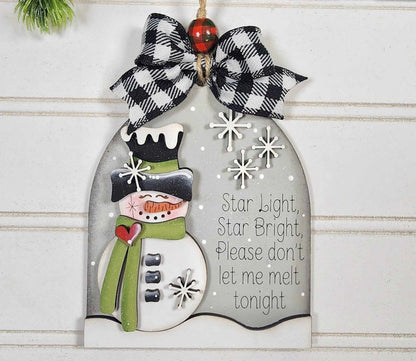 Star light start bright please don’t let me melt tonight - Snowman Arch Ornament