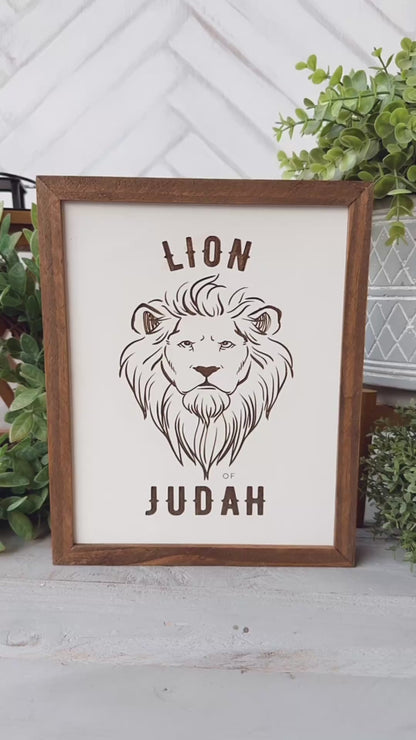Lion of Judah Laser Engraved Wooden Sign