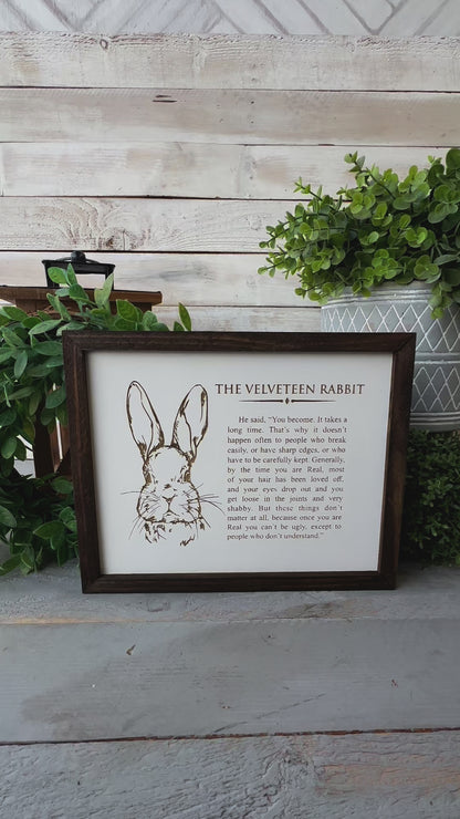 The velveteen rabbit quote. 
Laser engraved wood sign.