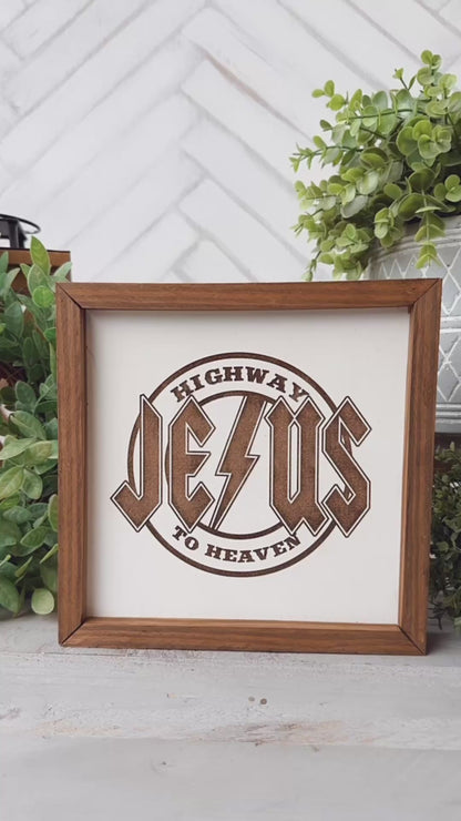 Highway to Jesus to Heaven” Wooden Sign