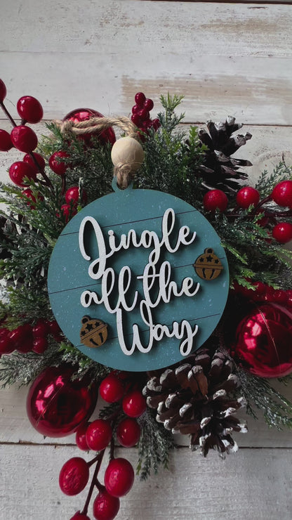 Jingle All the Way Christmas Ornament – Handcrafted Holiday Tree Decor & Gift Tag